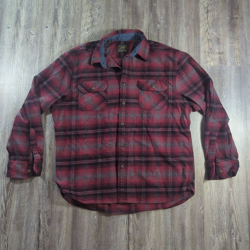 Jachs Shirt Men's XL Flannel Heritage Outdoor Button Up Red Plaid Long Sleeve